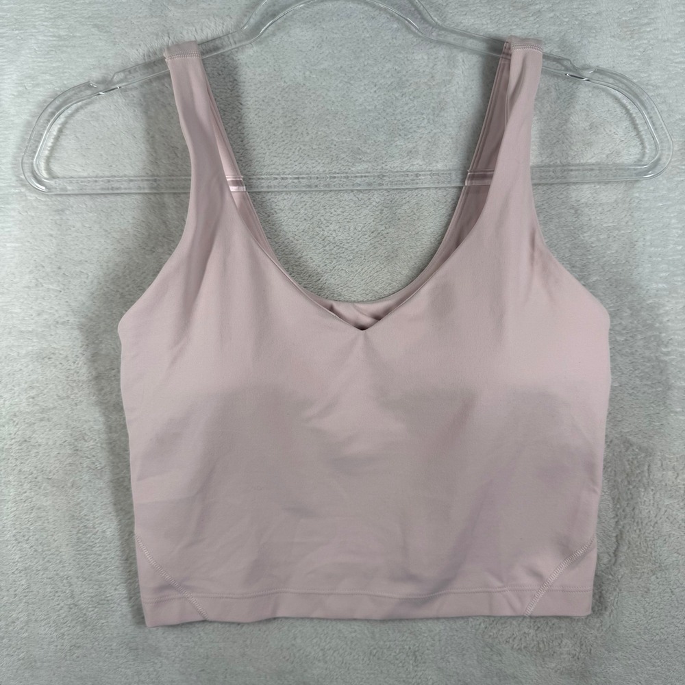Lululemon Align Tank Top Pink LW1DUDS Size 6 Built-in Bra Cropped Yoga Camisole